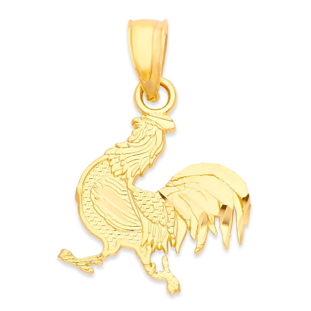 10k Real Solid Gold Year of the Rooster Pendant
